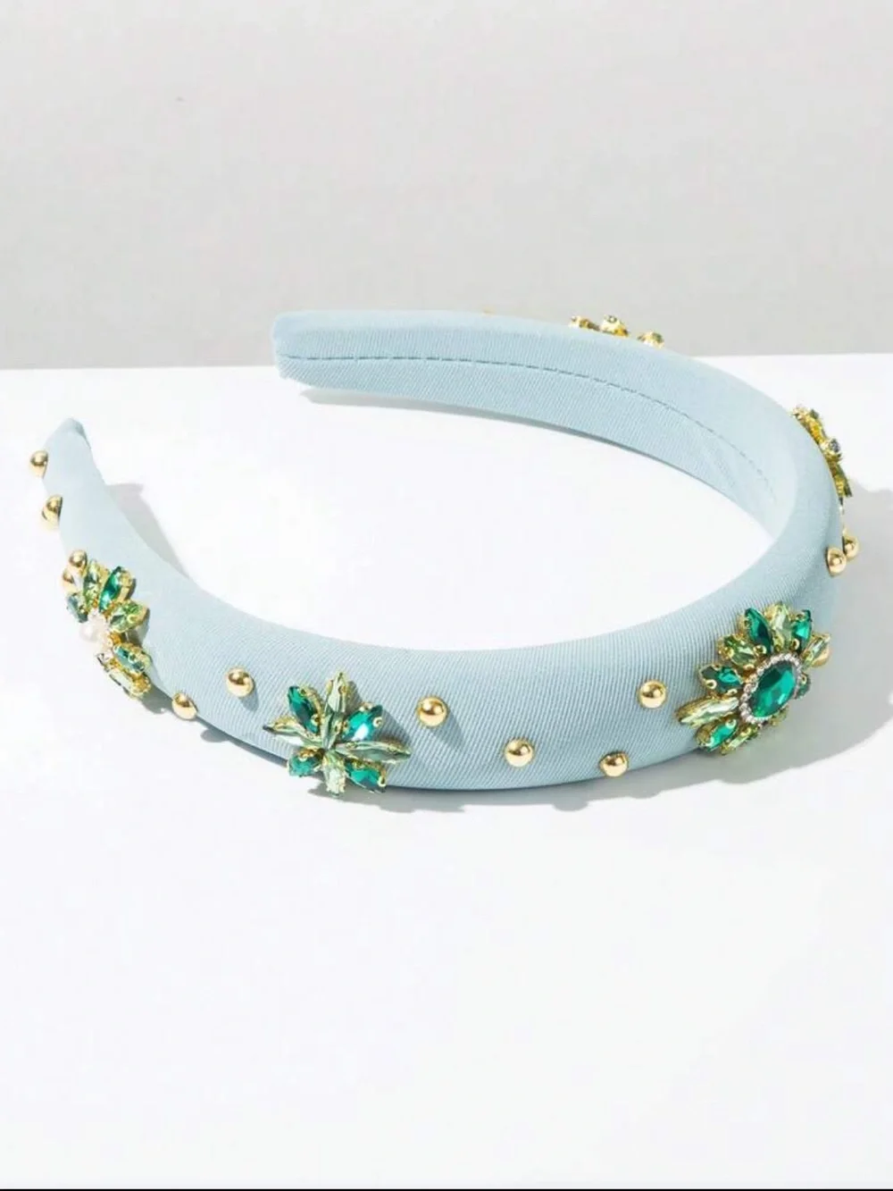 Embellished Blue‎ and green Crystal Headband